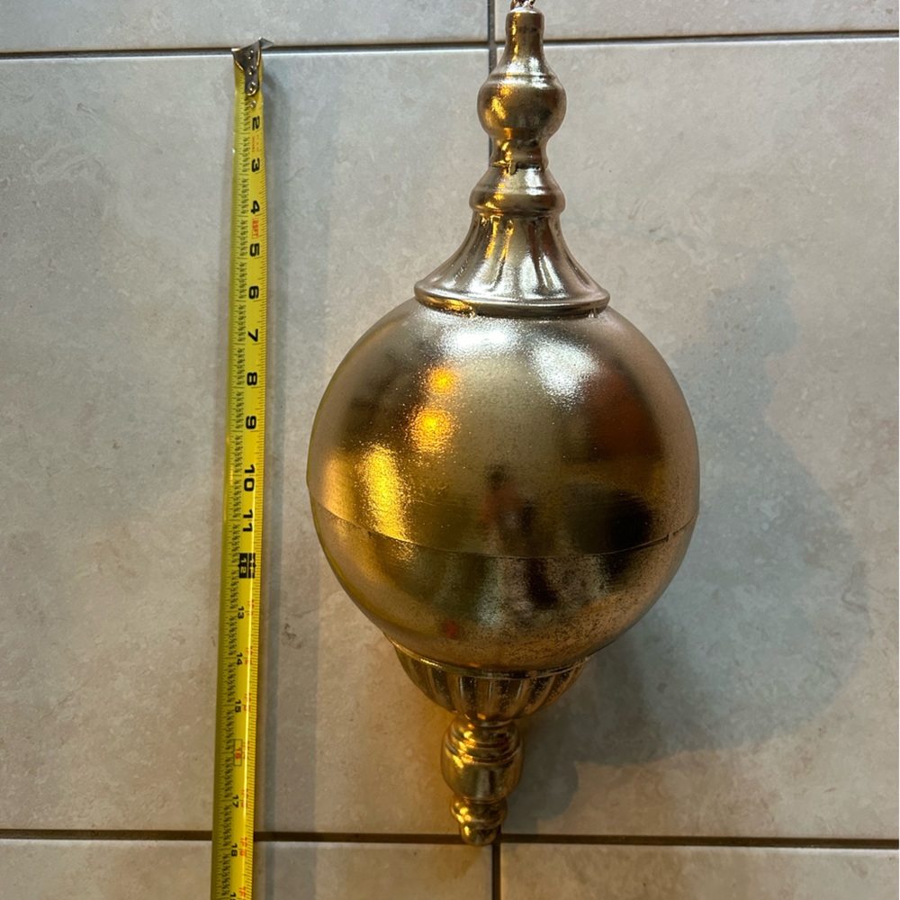 Christmas Ornament Metal  Gold Decorative Finial
